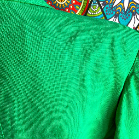 Vintage 1980s Louis Féraud Green Double Breasted Blazer Sz 10 - Picture 8 of 10